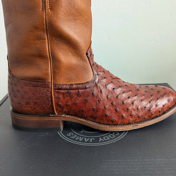 Cody James Black 1978 Men's Carmen Exotic Full-Quill Ostrich Roper Boots - Picture 2 of 4